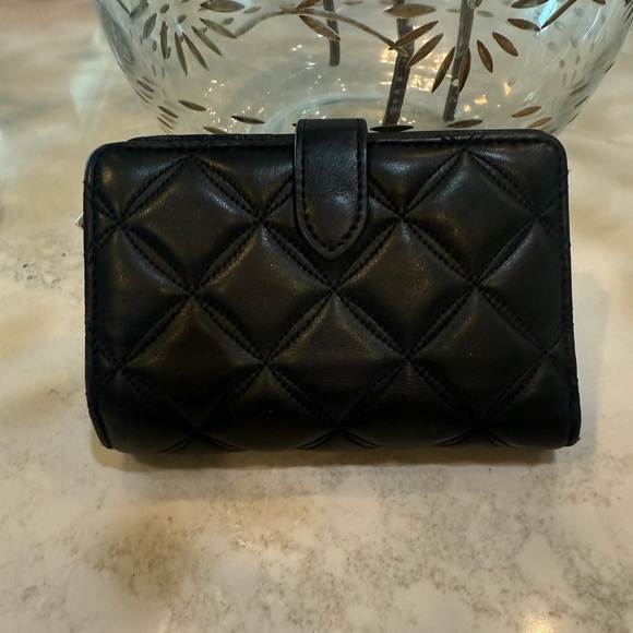 Kate Spade Natalia Md Bifold Black Quilted Leather Wallet - Picture 6 of 13